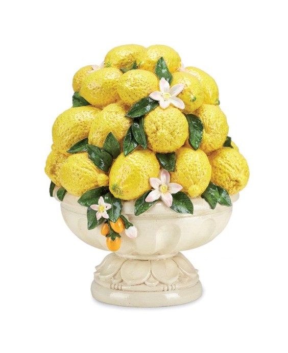 Centrotavola in resina design vaso con limoni ornament JAFFA Fade