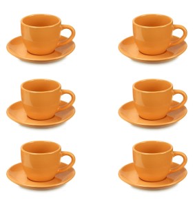 Set da 6 tazzine da caffè in stoneware CARIOCA Arancio Fade