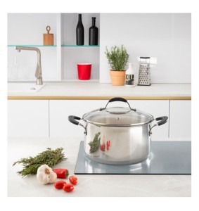 Lagostina Casseruola con coperchio Acciaio Tempra