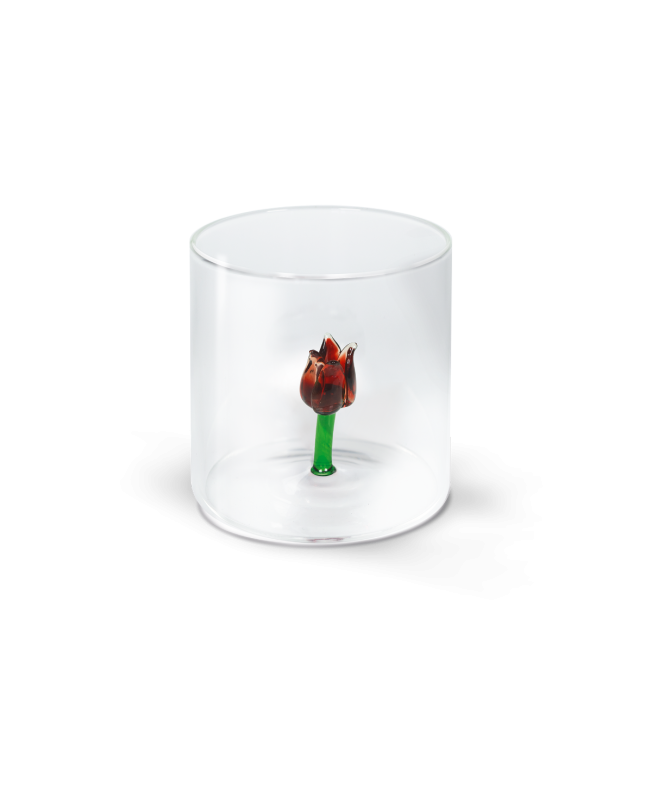 WD Lifestyle Bicchiere in vetro borosilicato Monterey con soggetto interno tema Natura