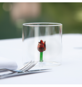 WD Lifestyle Bicchiere in vetro borosilicato Monterey con soggetto interno tema Natura