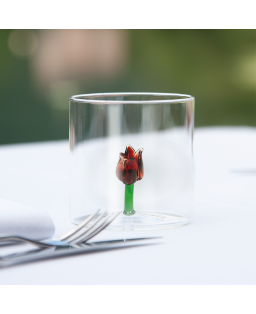 WD Lifestyle Bicchiere in vetro borosilicato Monterey con soggetto interno tema Natura