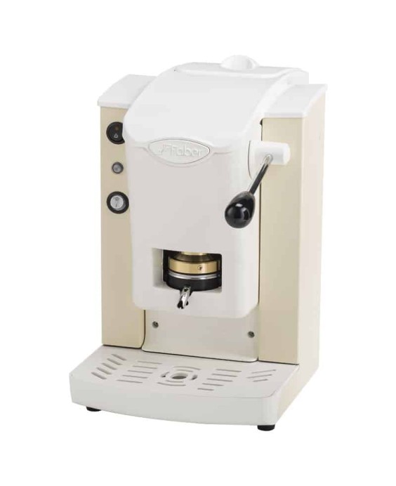 Faber Macchina da Caffè a cialde Slot Plast Ottone Avorio e Bianco