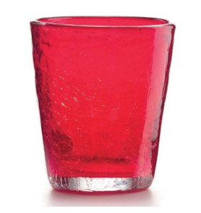 Fade Set 6 bicchieri in vetro rosso effetto crackle Ice