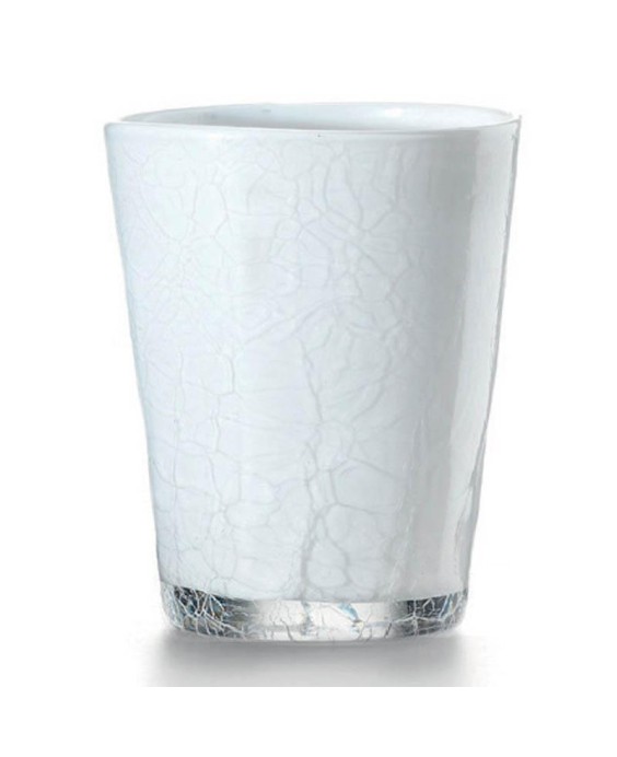 Fade Set 6 bicchieri in vetro bianco effetto crackle Ice