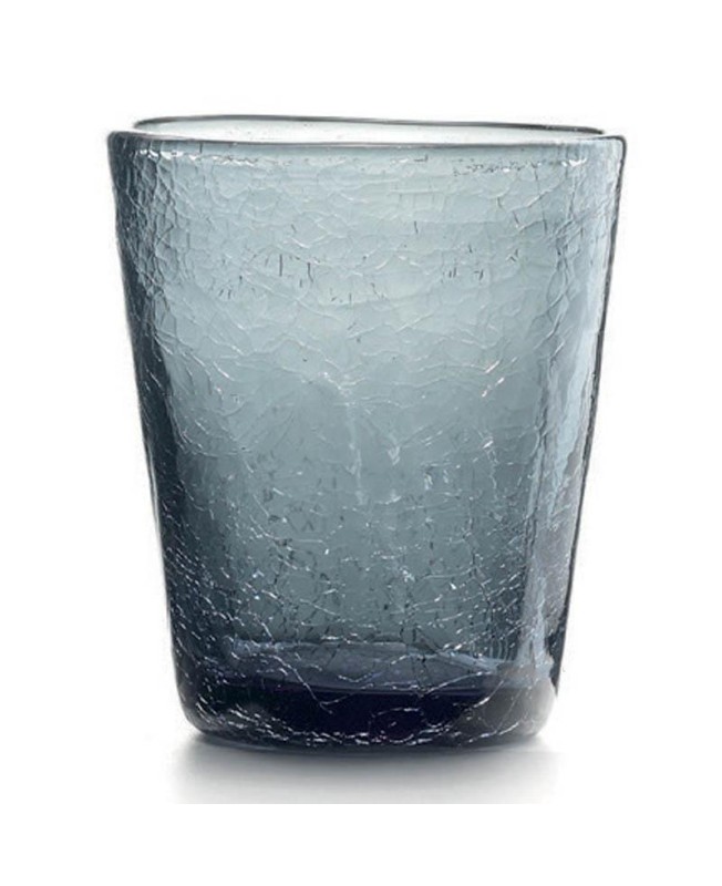 Fade Set 6 bicchieri in vetro grigio effetto crackle Ice
