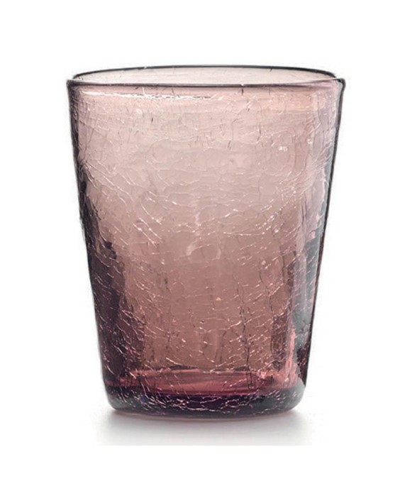 Fade Set 6 bicchieri in vetro ametista effetto crackle Ice