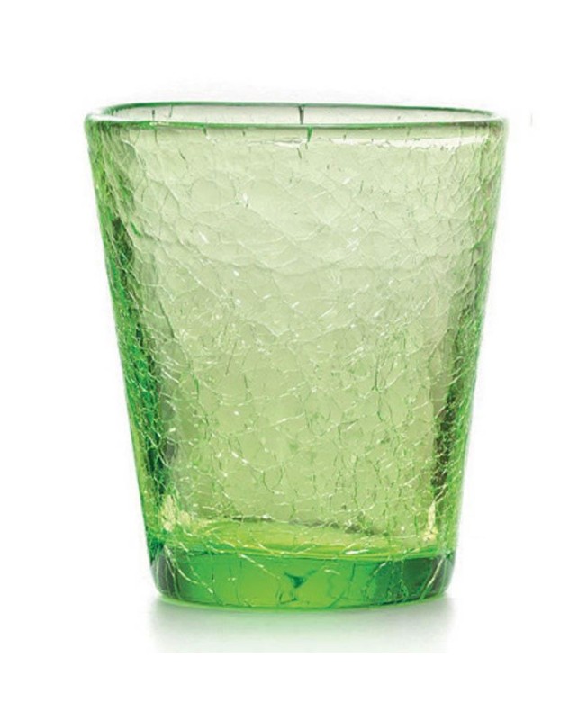 Fade Set 6 bicchieri in vetro verde effetto crackle Ice