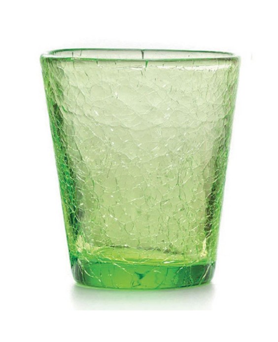 Fade Set 6 bicchieri in vetro verde effetto crackle Ice