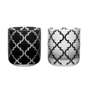 Fade Set 6 bicchieri in vetro bianco e nero Aladin Black & White