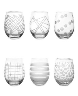 Fade set 6 bicchieri 500 ml in vetro soffiato e molato Mixo