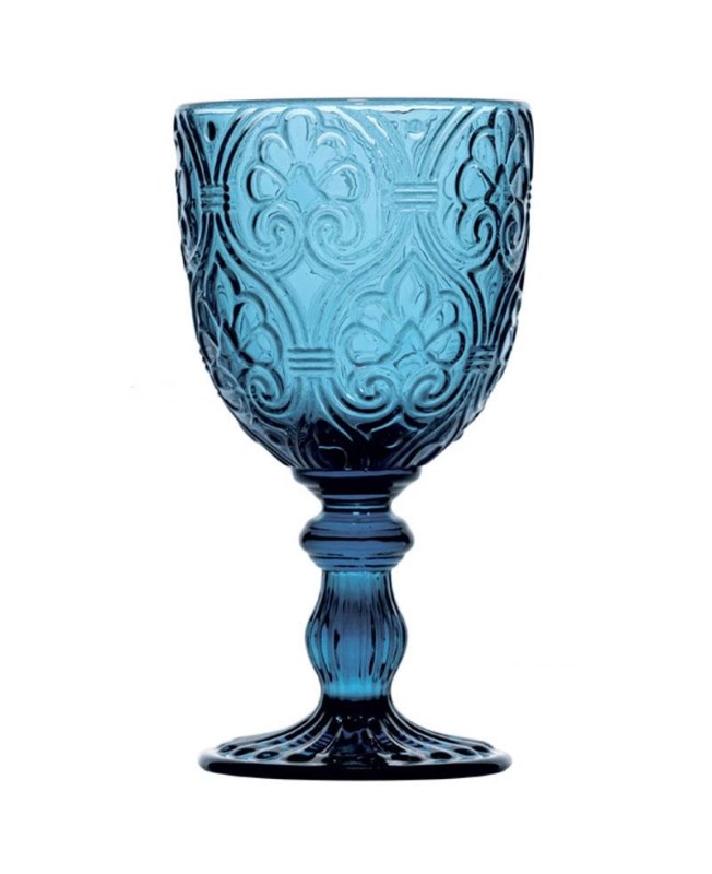 Fade set 6 Calici in vetro colorato Blu Corinto