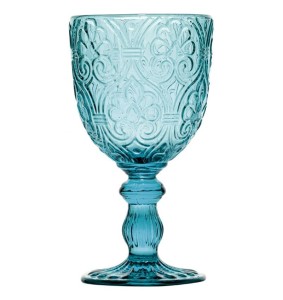 Fade set 6 Calici in vetro colorato Turchese Corinto