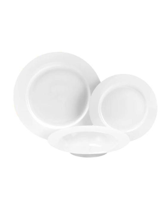 Fade servizio di piatti da 18 in porcellana bianca Silva