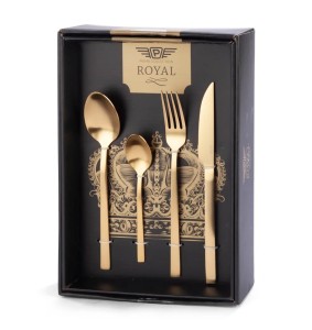 Pintinox Set 24 pezzi di posate Duke Royal Oro Satinato