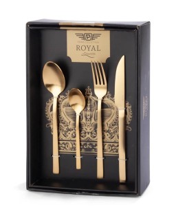 Pintinox Set 24 pezzi di posate Duke Royal Oro Satinato