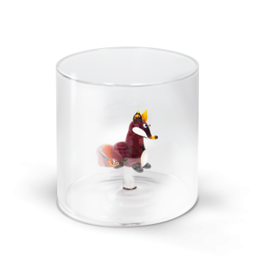 WD Lifestyle Bicchiere in vetro borosilicato Monterey con soggetto interno tema Animali