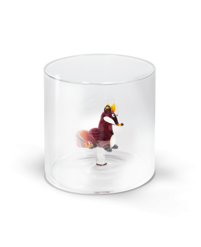 WD Lifestyle Bicchiere in vetro borosilicato Monterey con soggetto interno tema Animali