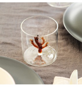 WD Lifestyle Bicchiere in vetro borosilicato Monterey con soggetto interno tema Mare