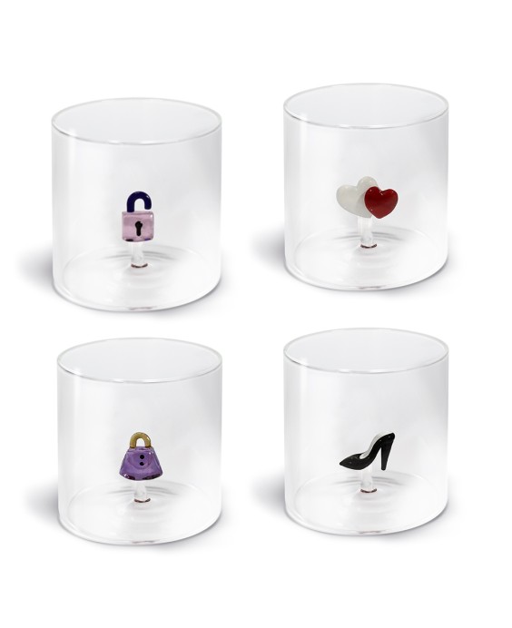 WD Lifestyle Bicchiere in vetro borosilicato Monterey con soggetto interno tema Oggetti