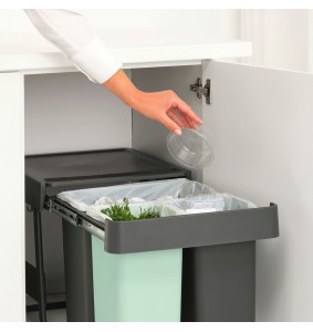 Brabantia Pattumiera da incasso Sort & Go 10+10+20 Litri Dark Grey
