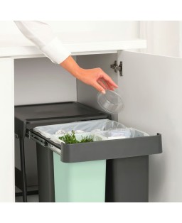Brabantia Pattumiera da incasso Sort & Go 10+10+20 Litri Dark Grey