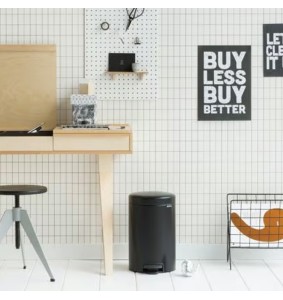 Brabantia Pattumiera a pedale NewIcon 12 Lt Nero Opaco