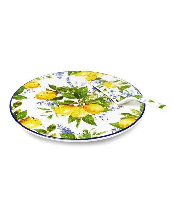 Fade piatto torta con paletta in porcellana 30cm Soraya