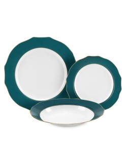 Fade servizio di piatti da 18 in porcella e filo oro Vivienne Ottanio