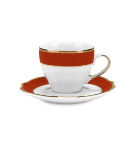 Fade set 6 tazzine da caffè in porcellana e filo oro Vivienne Corallo