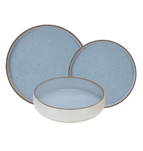 Fade servizio di piatti 18 pezzi in Stoneware Biscuit Light Blue