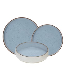 Fade servizio di piatti 18 pezzi in Stoneware Biscuit Light Blue