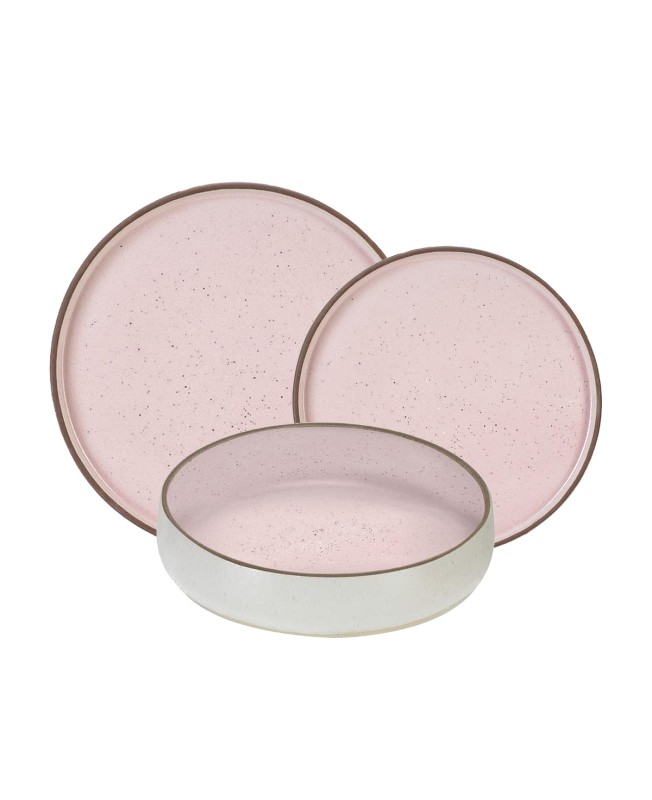 Fade servizio di piatti 18 pezzi in Stoneware Biscuit Pink