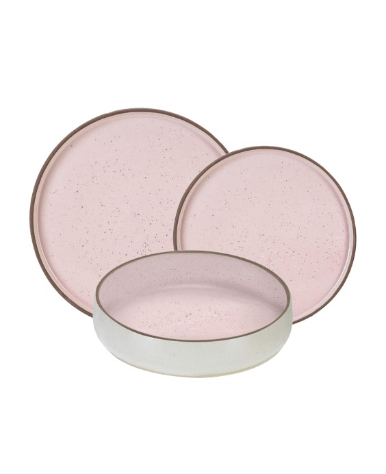 Fade servizio di piatti 18 pezzi in Stoneware Biscuit Pink