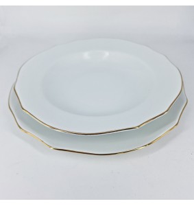 Fade Servizio di piatti 40 pezzi in porcellana e filo oro Reyna