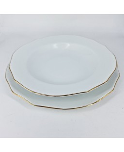 Fade Servizio di piatti 40 pezzi in porcellana e filo oro Reyna
