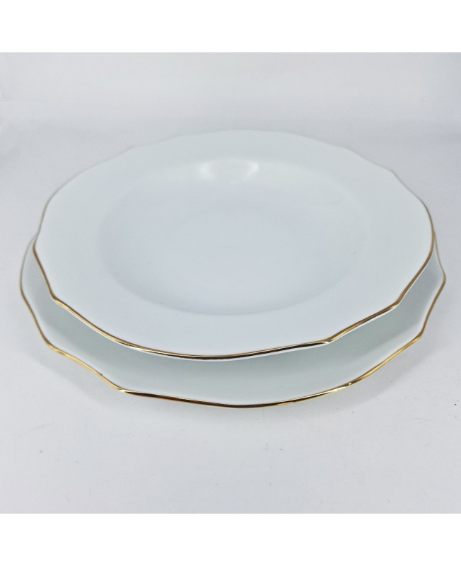 Fade Servizio di piatti 40 pezzi in porcellana e filo oro Reyna