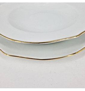 Fade Servizio di piatti 40 pezzi in porcellana e filo oro Reyna