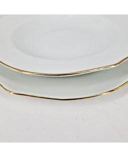 Fade Servizio di piatti 40 pezzi in porcellana e filo oro Reyna