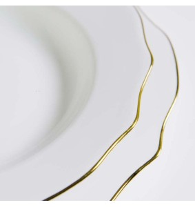 Fade Servizio di piatti 40 pezzi in porcellana e filo oro Reyna