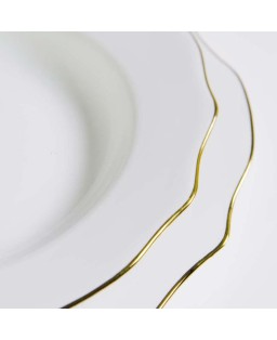 Fade Servizio di piatti 40 pezzi in porcellana e filo oro Reyna
