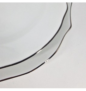 Fade Servizio di piatti 40 pezzi in porcellana e filo platino Reyna