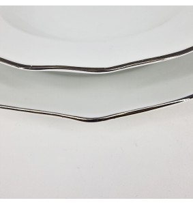 Fade Servizio di piatti 40 pezzi in porcellana e filo platino Reyna