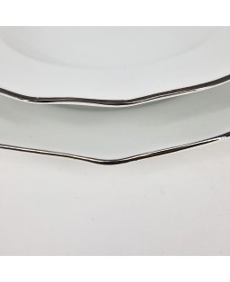 Fade Servizio di piatti 40 pezzi in porcellana e filo platino Reyna