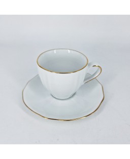 Fade Servizio da caffè 15 pezzi in porcellana e filo oro Reyna