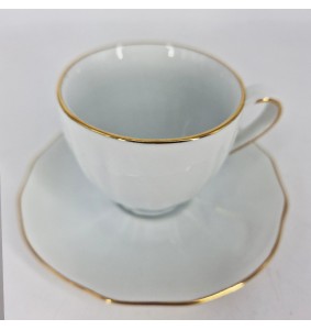 Fade Servizio da caffè 15 pezzi in porcellana e filo oro Reyna