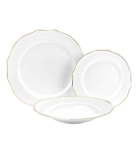 Fade Servizio di piatti 39 pezzi in porcellana e filo oro Roi