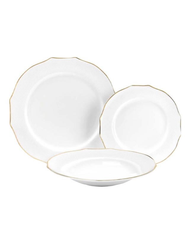 Fade Servizio di piatti 39 pezzi in porcellana e filo oro Roi