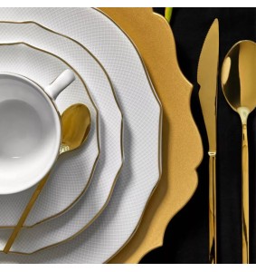 Fade Servizio di piatti 39 pezzi in porcellana e filo oro Roi