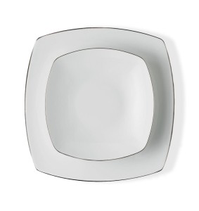Fade Servizio di piatti 39 pezzi in porcellana filo platino Nilo